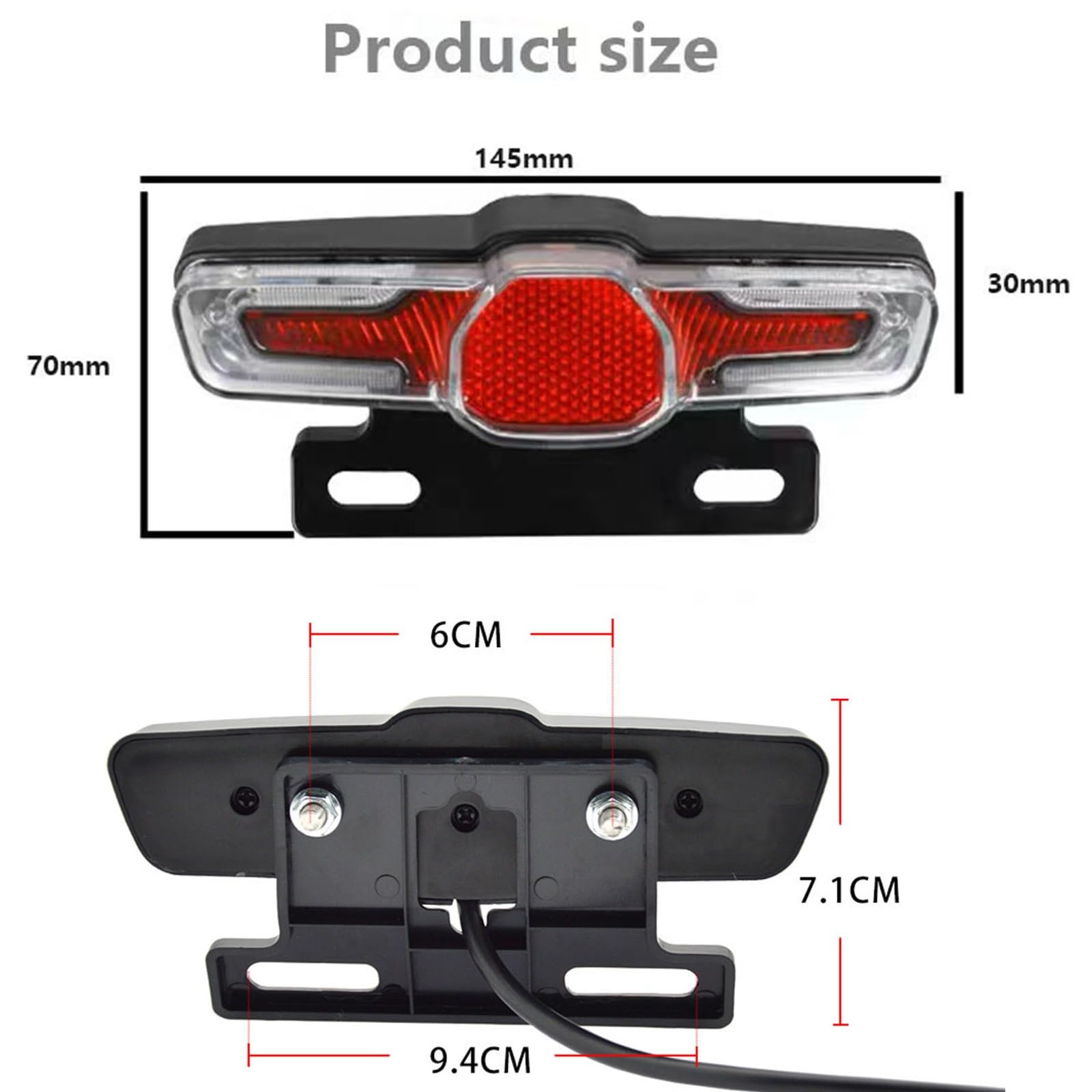 TT-EBIKE LED Taillight and Headlight 12-80V Super Taillight Electric Bike Headlight